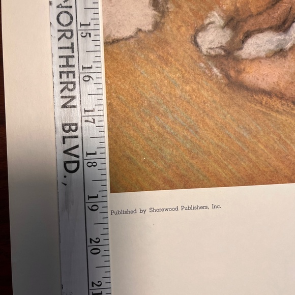 Vintage Large Degas Art Print After the Bath Nude Lady Lithograph USA MCM Decor - Picture 10 of 12